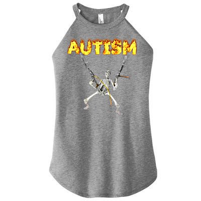 Autism Skeleton Meme Funny Gift Women's Perfect Tri Rocker Tank