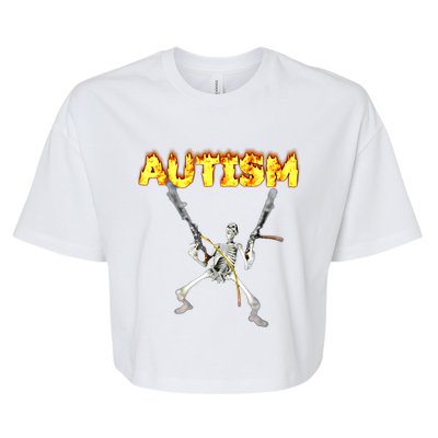 Autism Skeleton Meme Funny Gift Bella+Canvas Jersey Crop Tee