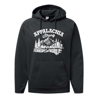 Appalachia Strong Mountain Outdoors Hiking Nc Design Performance Fleece Hoodie