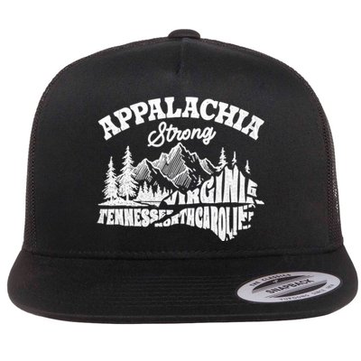 Appalachia Strong Mountain Outdoors Hiking Nc Design Flat Bill Trucker Hat