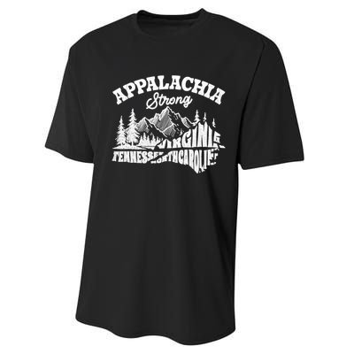 Appalachia Strong Mountain Outdoors Hiking Nc Design Performance Sprint T-Shirt