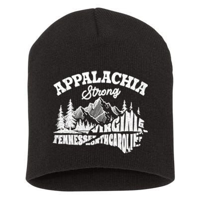 Appalachia Strong Mountain Outdoors Hiking Nc Design Short Acrylic Beanie