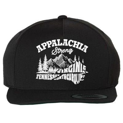 Appalachia Strong Mountain Outdoors Hiking Nc Design Wool Snapback Cap