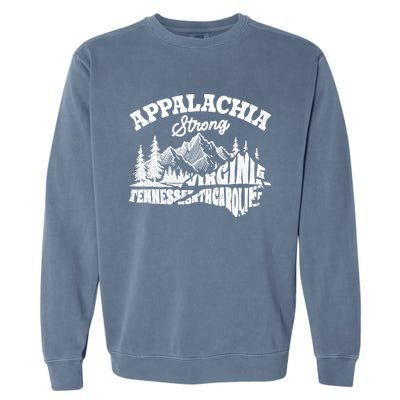 Appalachia Strong Mountain Outdoors Hiking Nc Design Garment-Dyed Sweatshirt