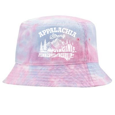 Appalachia Strong Mountain Outdoors Hiking Nc Design Tie-Dyed Bucket Hat