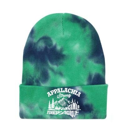 Appalachia Strong Mountain Outdoors Hiking Nc Design Tie Dye 12in Knit Beanie