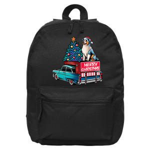 Australian Shepherd Merry Christmas Truck Christmas Tree 16 in Basic Backpack