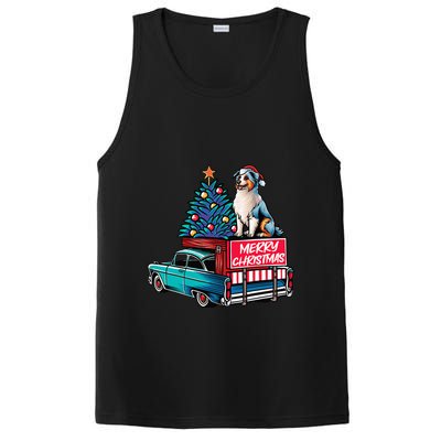 Australian Shepherd Merry Christmas Truck Christmas Tree PosiCharge Competitor Tank