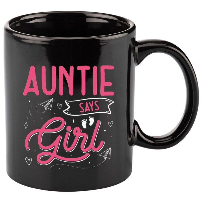 Auntie Says Matching Family Team Gender Reveal 11oz C Handle Ceramic Mug
