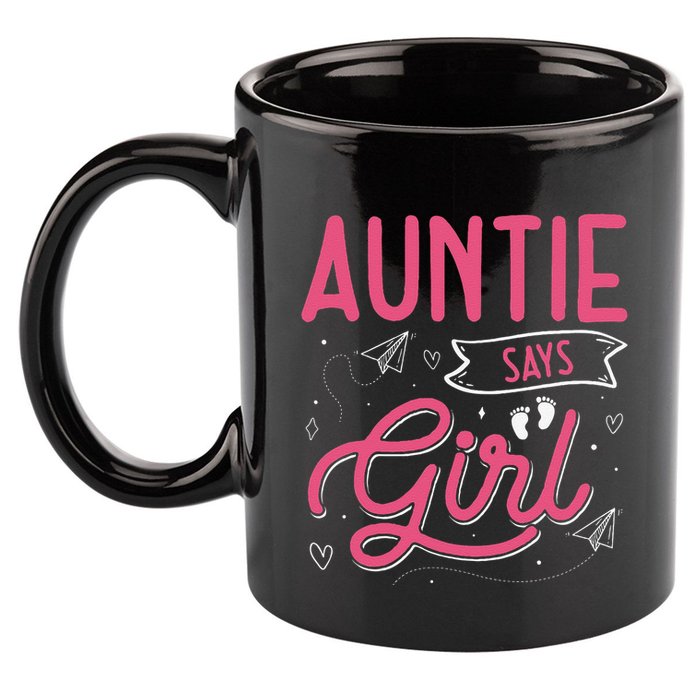 Auntie Says Matching Family Team Gender Reveal 11oz C Handle Ceramic Mug