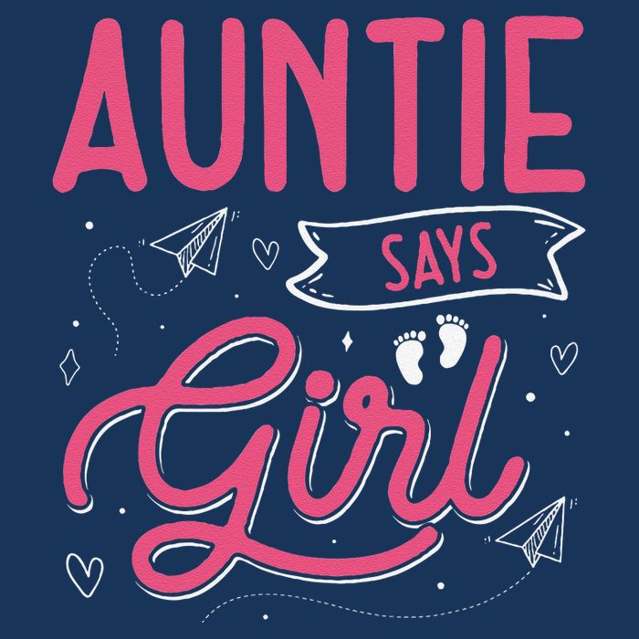 Auntie Says Matching Family Team Gender Reveal 7 Panel Mesh Trucker Snapback Hat