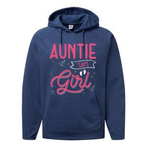 Auntie Says Matching Family Team Gender Reveal Performance Fleece Hoodie