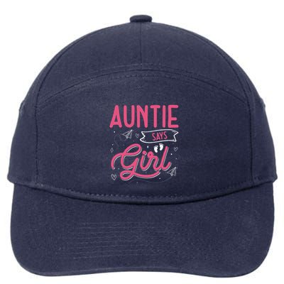 Auntie Says Matching Family Team Gender Reveal 7-Panel Snapback Hat