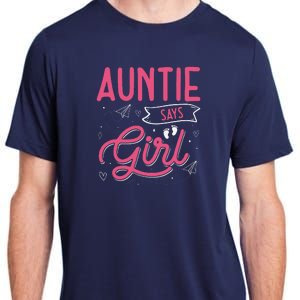 Auntie Says Matching Family Team Gender Reveal Adult ChromaSoft Performance T-Shirt