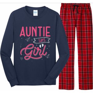 Auntie Says Matching Family Team Gender Reveal Long Sleeve Pajama Set