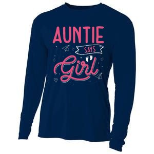 Auntie Says Matching Family Team Gender Reveal Cooling Performance Long Sleeve Crew