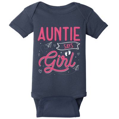 Auntie Says Matching Family Team Gender Reveal Baby Bodysuit