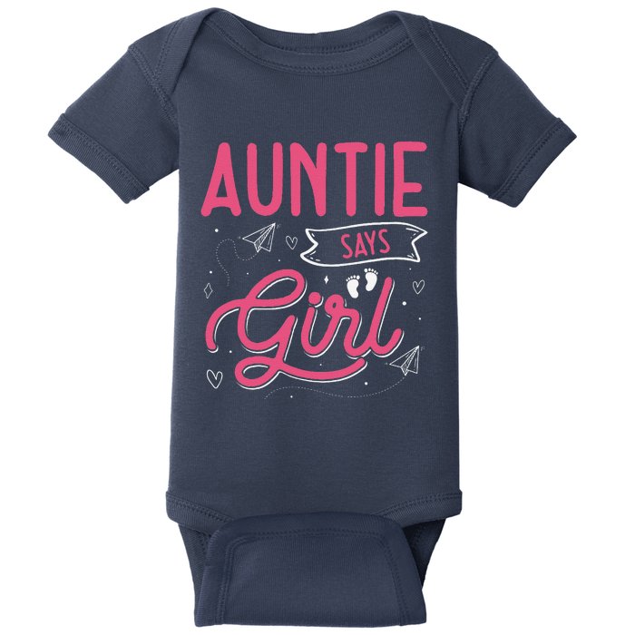 Auntie Says Matching Family Team Gender Reveal Baby Bodysuit