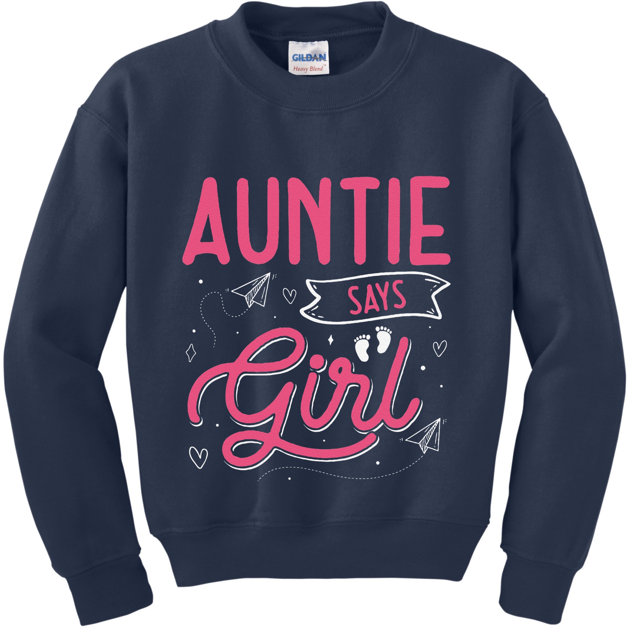 Auntie Says Matching Family Team Gender Reveal Kids Sweatshirt
