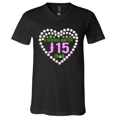 A Serious Matter J15 Founder's Day Pink And Green AKA V-Neck T-Shirt