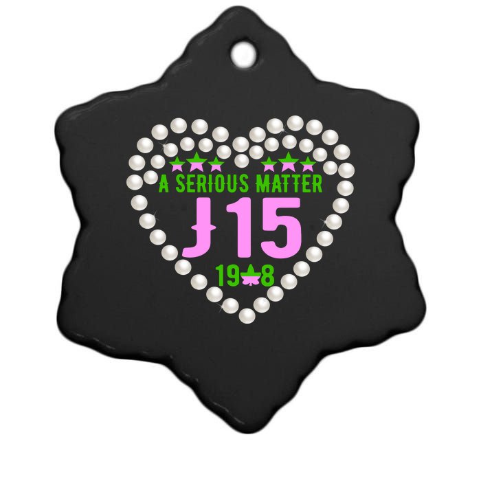 A Serious Matter J15 Founder's Day Pink And Green AKA Ceramic Star Ornament