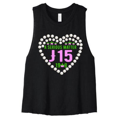 A Serious Matter J15 Founder's Day Pink And Green AKA Women's Racerback Cropped Tank