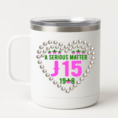 A Serious Matter J15 Founder's Day Pink And Green AKA 12 oz Stainless Steel Tumbler Cup