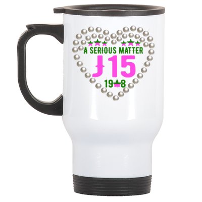 A Serious Matter J15 Founder's Day Pink And Green AKA Stainless Steel Travel Mug