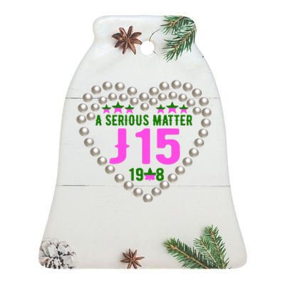 A Serious Matter J15 Founder's Day Pink And Green AKA Ceramic Bell Ornament