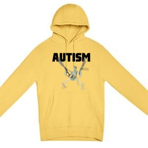 Autism Skeleton Meme Premium Pullover Hoodie