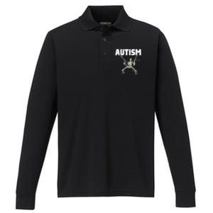 Autism Skeleton Meme Performance Long Sleeve Polo