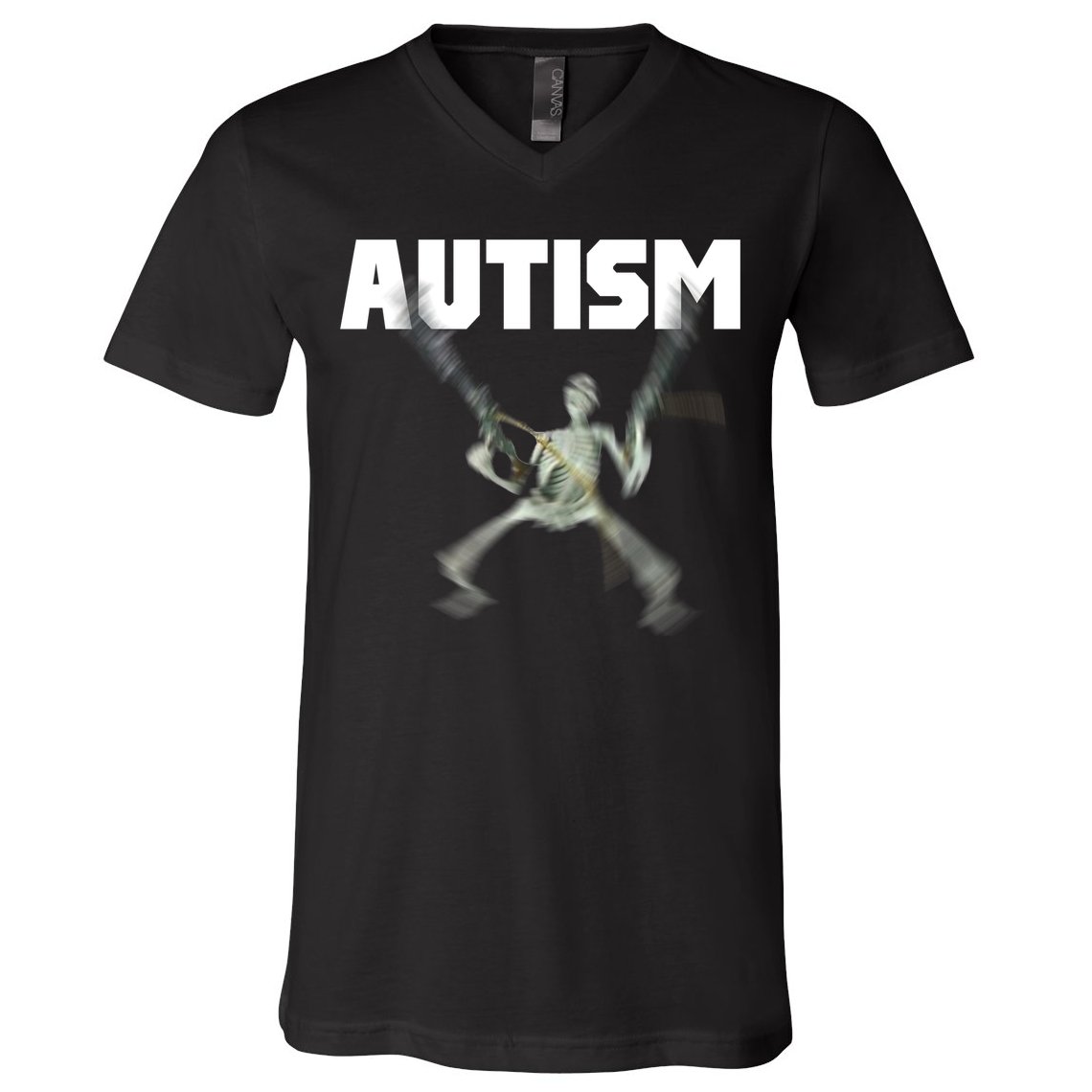 Autism Skeleton Meme V-Neck T-Shirt