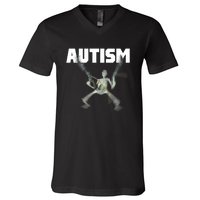 Autism Skeleton Meme V-Neck T-Shirt