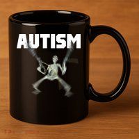 Autism Skeleton Meme 11oz C Handle Ceramic Mug
