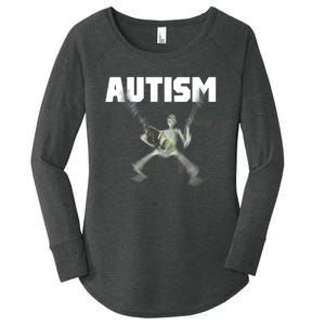 Autism Skeleton Meme Women's Perfect Tri Tunic Long Sleeve Shirt