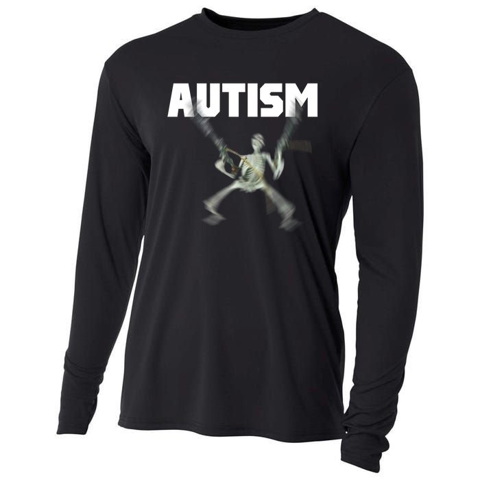 Autism Skeleton Meme Cooling Performance Long Sleeve Crew