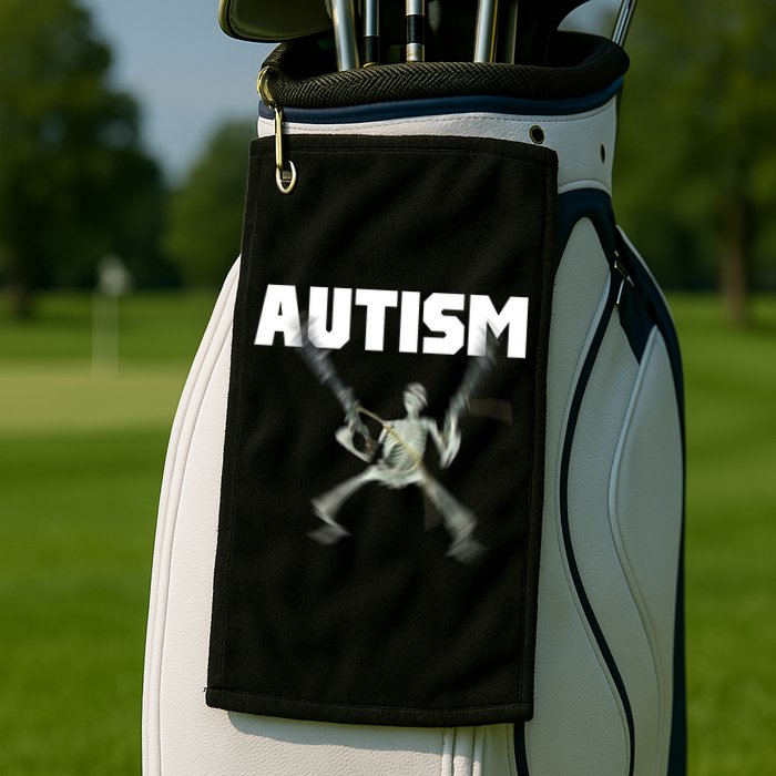 Autism Skeleton Meme Golf Towel