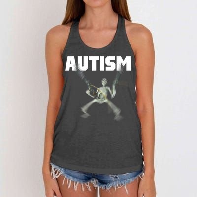 Autism Skeleton Meme Women's Knotted Racerback Tank