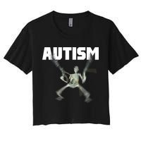Autism Skeleton Meme Women's Crop Top Tee