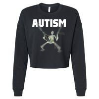 Autism Skeleton Meme Cropped Pullover Crew