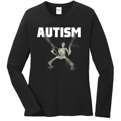 Autism Skeleton Meme Ladies Long Sleeve Shirt