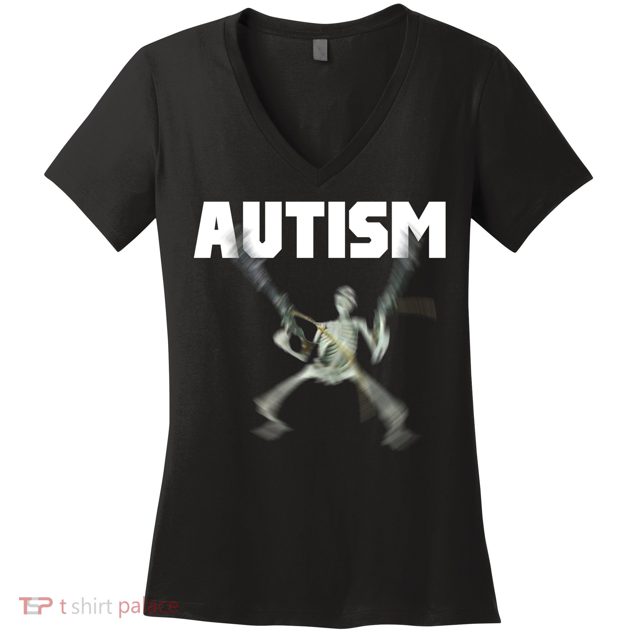 Autism Skeleton Meme Women's V-Neck T-Shirt