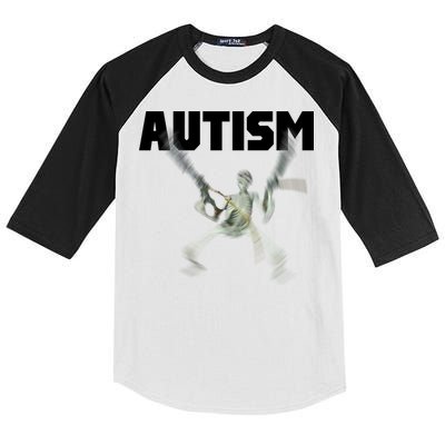 Autism Skeleton Meme Kids Colorblock Raglan Jersey