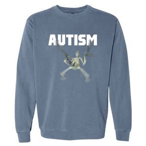 Autism Skeleton Meme Garment-Dyed Sweatshirt