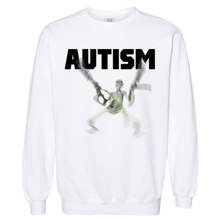 Autism Skeleton Meme Garment-Dyed Sweatshirt