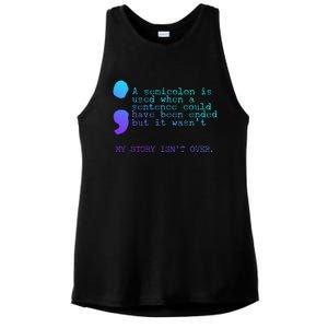 A Semicolon My Story IsnT Over Suicide Prevention Ladies PosiCharge Tri-Blend Wicking Tank