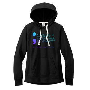 A Semicolon My Story IsnT Over Suicide Prevention Women's Fleece Hoodie