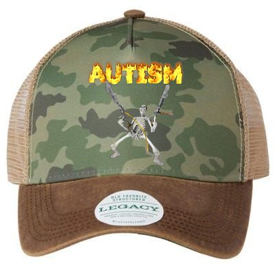 Autism Skeleton Meme Funny Legacy Tie Dye Trucker Hat