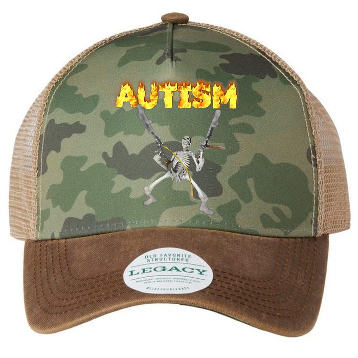 Autism Skeleton Meme Funny Legacy Tie Dye Trucker Hat