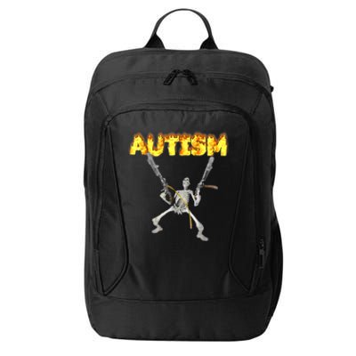 Autism Skeleton Meme Funny City Backpack